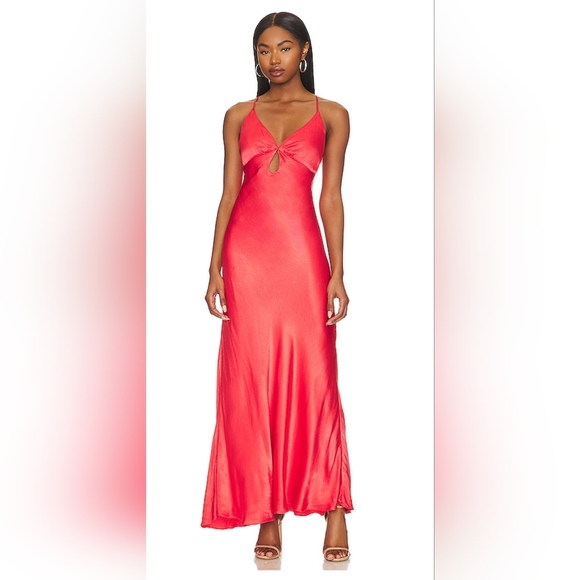 Bardot Dresses & Skirts - NWT Bardot Zuri Slip Hot Coral Red Maxi Gown Dress | Medium